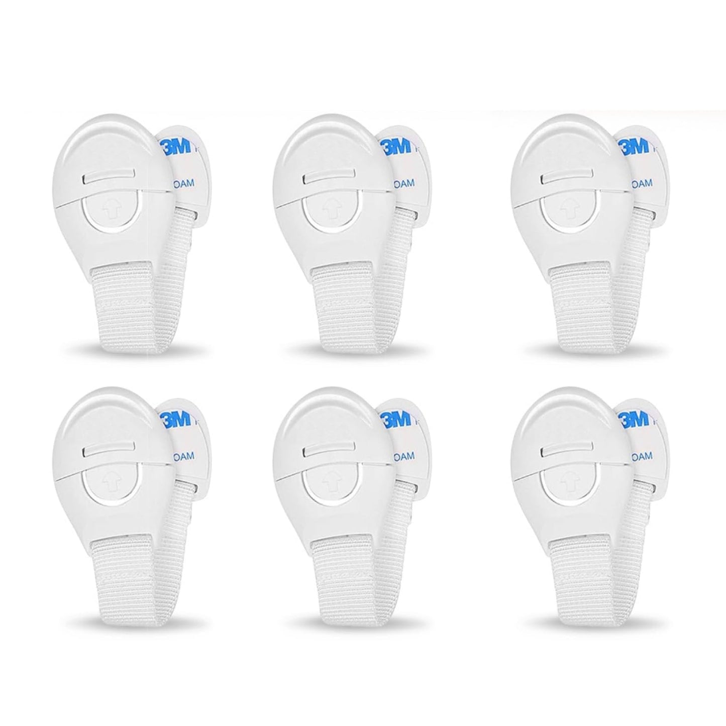 EZ LIVING (Pack of 6) Baby Infant Child Proofing Safety Locks Latches for Door, Cupboard, Cabinet, Fridge, Drawer Locks, Toilet Seats, Child Safety Cabinet Locks, Child Proof Cabinet Latches (White)