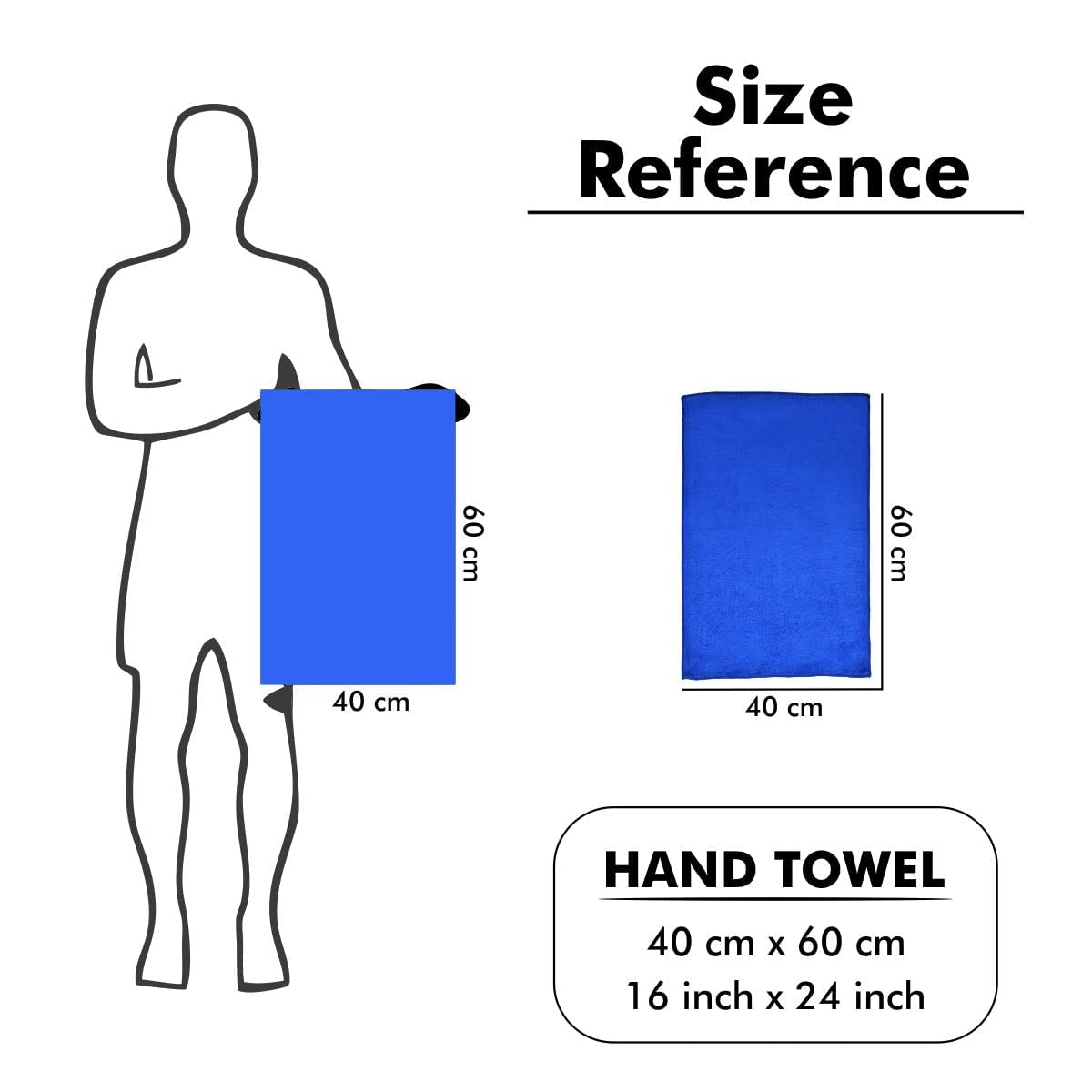 EZ LIVING Super Soft Microfiber Hand Towels, Gym & Workout Towels 400 GSM, Multicolour 8, Set of 4
