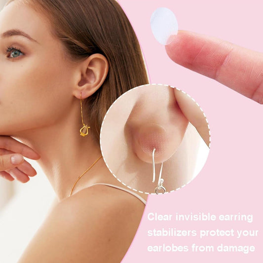 Ear Lobe for Support Earrings, Patches Ear lobe Support for Heavy Earring, Invisible Sticker tape, Transparent EarLobe Tapes Ear Lifts Patches (Pack of 100)