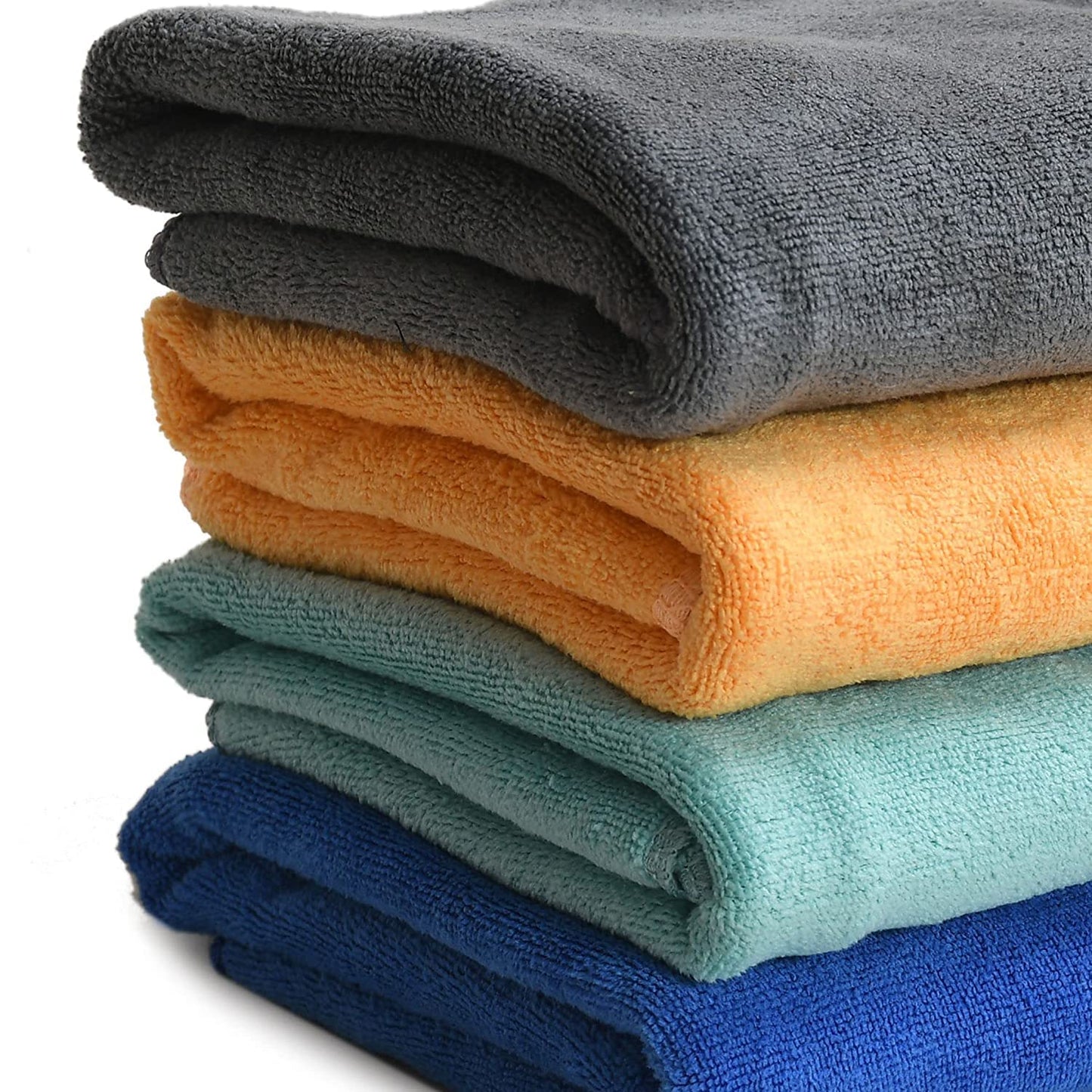 EZ LIVING Super Soft Microfiber Hand Towels, Gym & Workout Towels 400 GSM, Multicolour 8, Set of 4