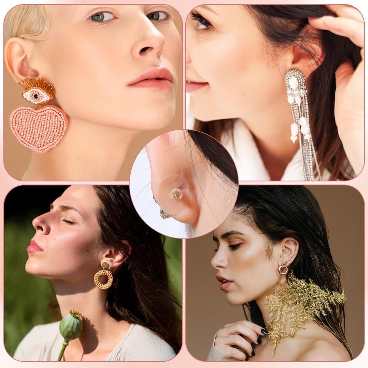Ear Lobe for Support Earrings, Patches Ear lobe Support for Heavy Earring, Invisible Sticker tape, Transparent EarLobe Tapes Ear Lifts Patches (Pack of 100)