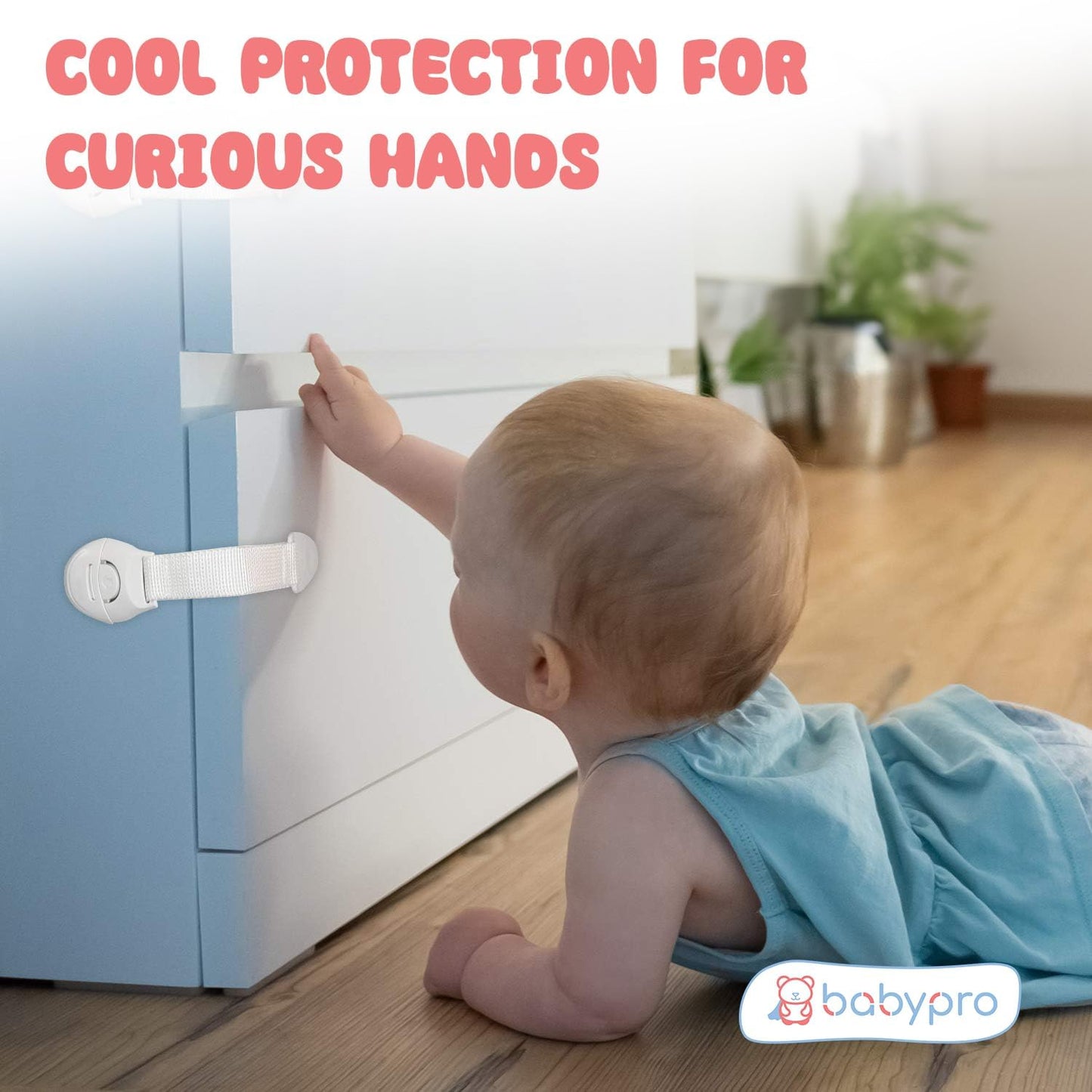 EZ LIVING (Pack of 6) Baby Infant Child Proofing Safety Locks Latches for Door, Cupboard, Cabinet, Fridge, Drawer Locks, Toilet Seats, Child Safety Cabinet Locks, Child Proof Cabinet Latches (White)