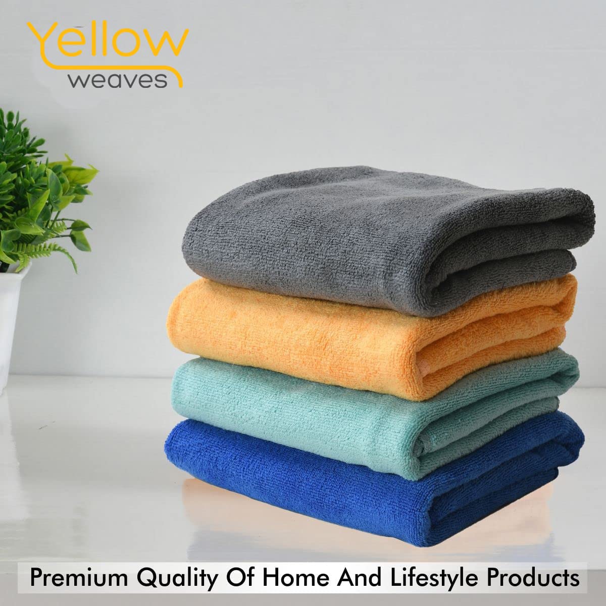 EZ LIVING Super Soft Microfiber Hand Towels, Gym & Workout Towels 400 GSM, Multicolour 8, Set of 4
