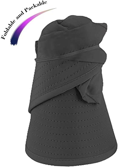EZ LIVING Sun Visor Hats for Women UV Protection Wide Brim Summer Cap for Girls Hat UV Protection Breathable Casual Beach Hat, Sun Protection Cap for Women (Black).
