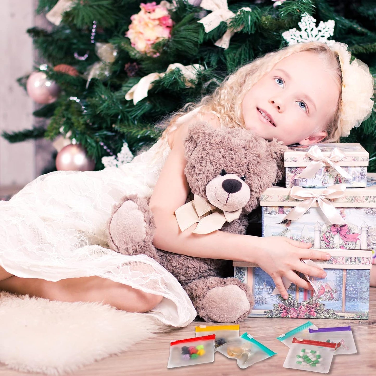 EZ LIVING 12 Pieces Pill Pouch Reusable Pill Pouch Bags Pill Bags Small Portable Pill Baggies Storage Pouches with Slide Lock Travel Plastic Pill Bags with Slide Lock for Pills Small Items