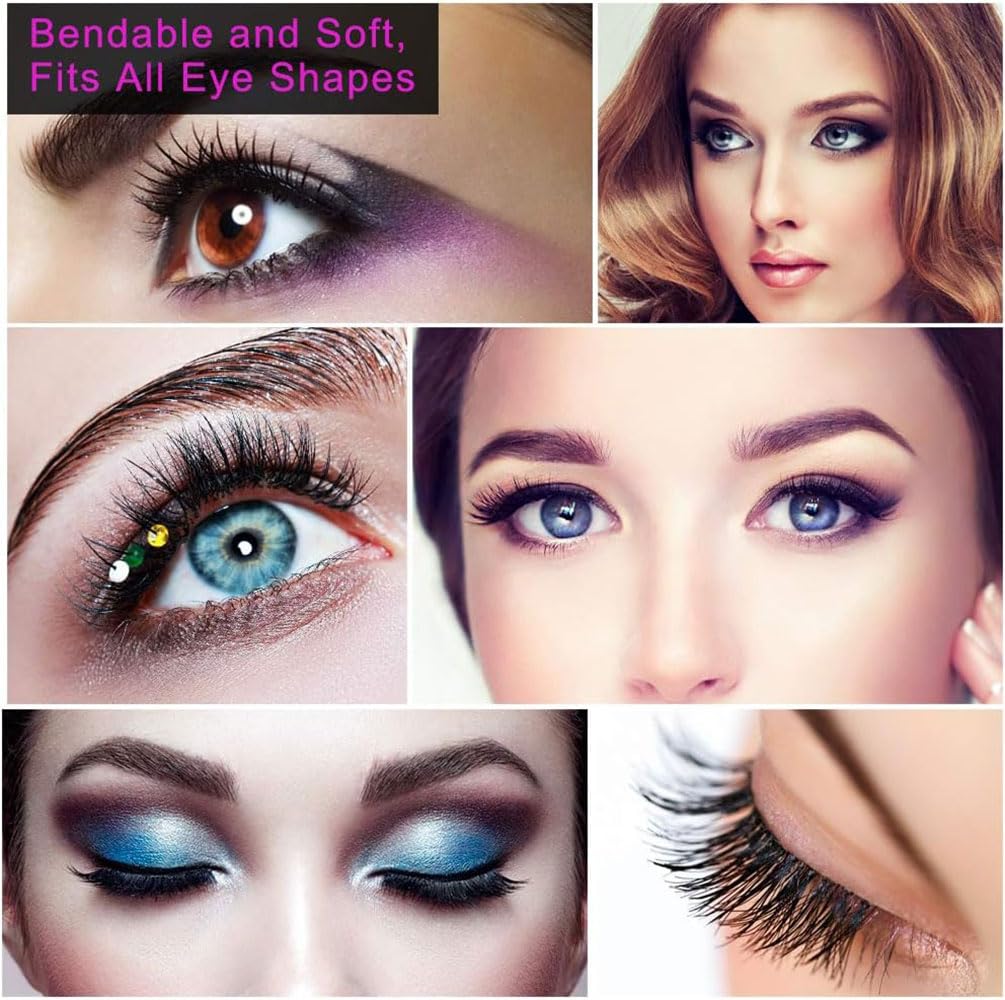 EZ LIVING 10 Pairs False Eyelashes, Natural & soft Long Eyelashes, Wispy Handmade Fake Eyelashe (A0002)