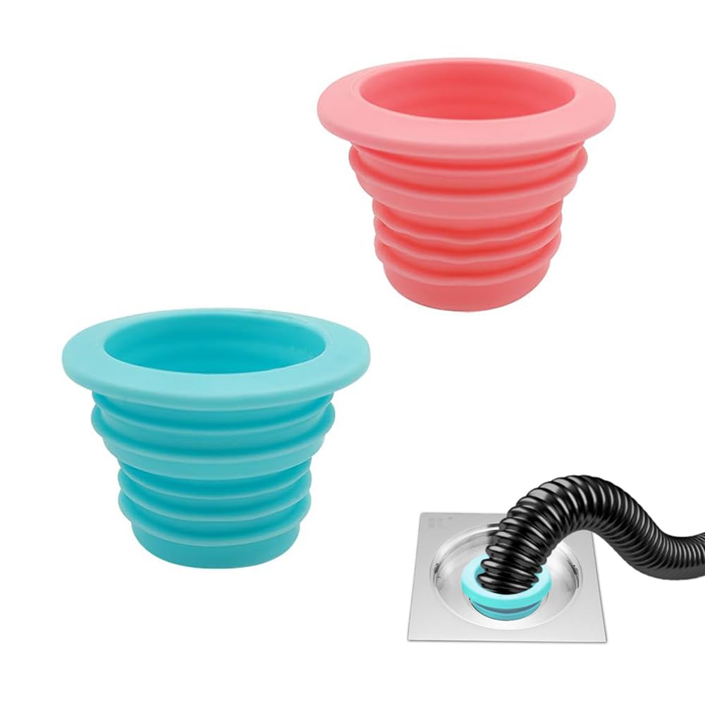 EZ LIVING 2 Pcs Drain Pipe Hose Seal Silicone Plug,Washing Machine Drain Hose Seal Sewer Seal Ring Sealing Plug for Washing Machine Laundry Room Bathroom Bathtub Kitchen Cleaning Tools