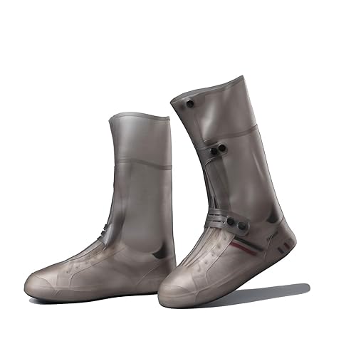 EZ LIVING 13 inch Tall Silicone Shoe Cover Waterproof, Double-Breasted Waterproof Layer Shoes Cover for Rainy Season, Anti Slip and Wear-Resistant, Reusable Non-Slip Shoe Rain Cover