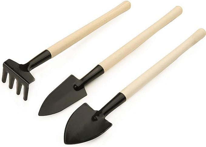 EZ LIVING 3PCS Set Plant kit Horticulture Tool Gardening Kit Gardening Tool Planting Kit Suite Small Shovel Three Piece Suit Outdoor Wooden