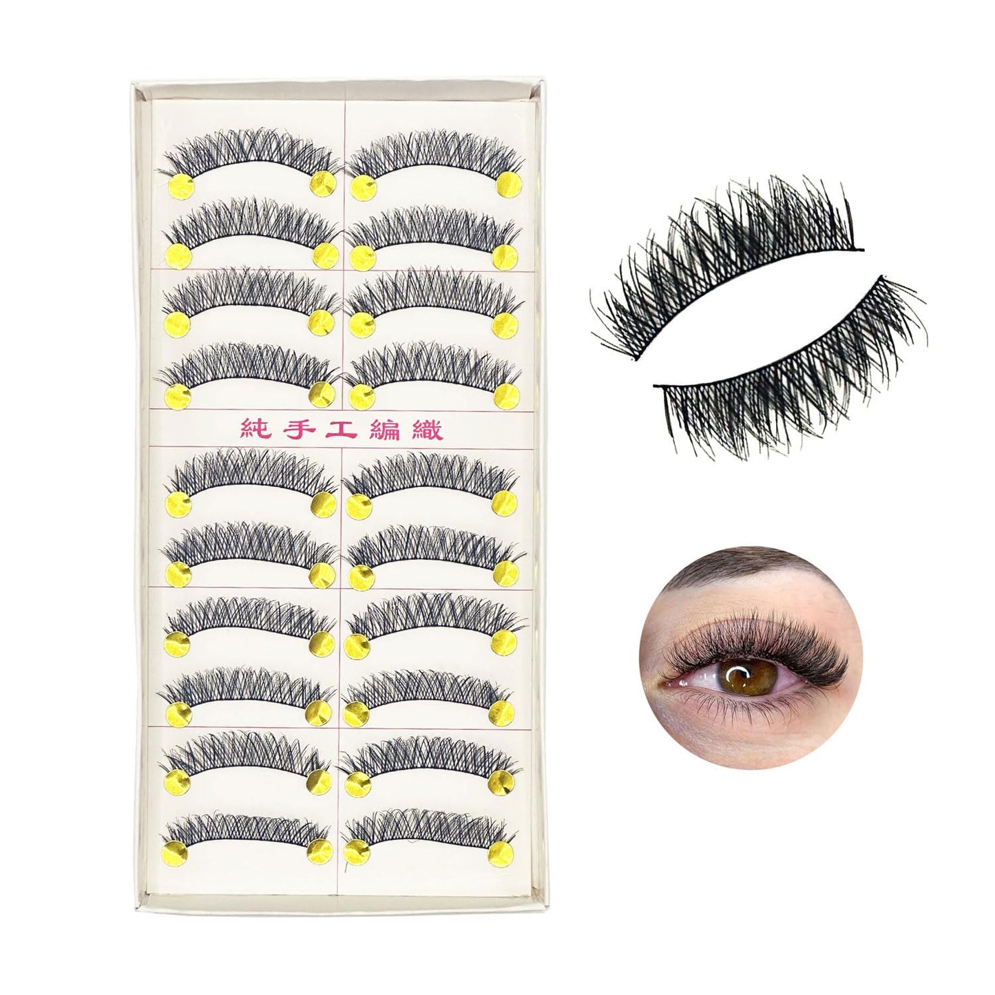 EZ LIVING 10 Pairs False Eyelashes, Natural & soft Long Eyelashes, Wispy Handmade Fake Eyelashe (A0002)