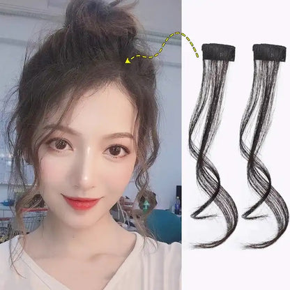EZ LIVING 2pcs black color hari streak for women fake hair looks like real hair Hair Extension Clips for Women Everything You Need to Know Top Tips for Rocking Clip On Curtain Bangs Extensions