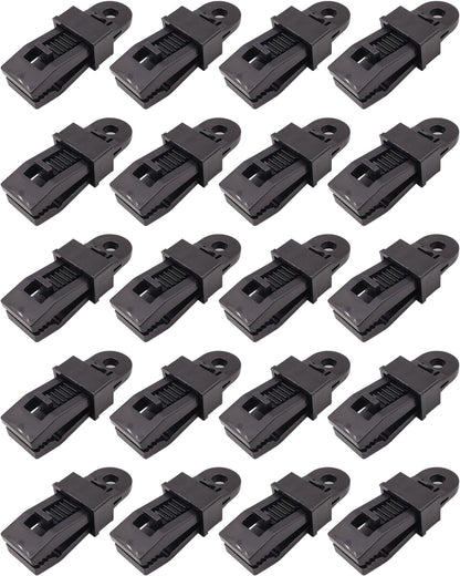 EZ LIVING 20 Pieces Tarp Clips Heavy Duty Lock Grip,Tarp Clamps for Cover Awnings, Outdoor Camping, Caravan Canopies, Car Covers