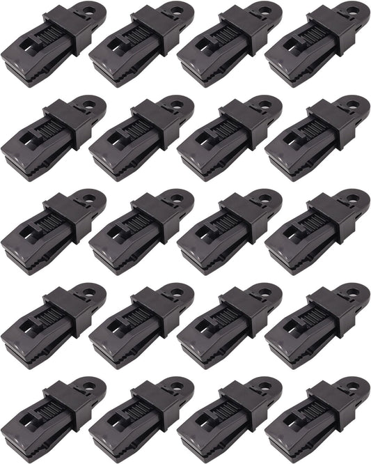 EZ LIVING 20 Pieces Tarp Clips Heavy Duty Lock Grip,Tarp Clamps for Cover Awnings, Outdoor Camping, Caravan Canopies, Car Covers