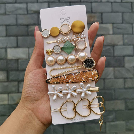 EZ LIVING 8 Pcs Premium Korean Stylish Multicolor Hair Clips For Women And Girls