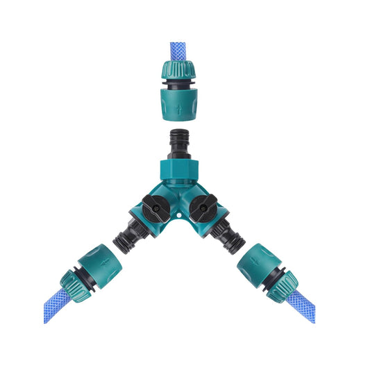 EZ LIVING Preptep multi tap connector, pipe connector for tap Splitter 3 way pipe connector equipped with 3 splitter garden irrigation hose connectors 3/4 inch and 1/2 inch Water Tap Connectors