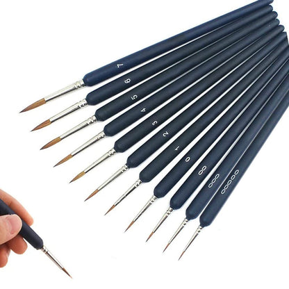 EZ LIVING 11PCS Miniature Paint Brushes, Detail Fine Tip Paint Brushes Set with Ergonomic Handle - Suitable for Acrylic Painting, Oil, Face, Nail, Scale Model Painting