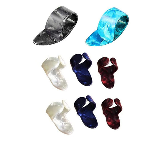 EZ LIVING 8 Pieces Thumb Picks Finger Picks Thumb Finger Guitar Picks Plectrum Medium, Flat Thumbpicks Celluloid Thumb Picks for Acoustic Guitar (random color)