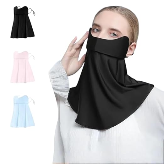 EZ Living 1pcs black color uv protection face and neck cover for women and girls UV Protection Face Mask Sun Protection Neck Gaiter UV Blocking Face Shield Sun Shield Neck Cover
