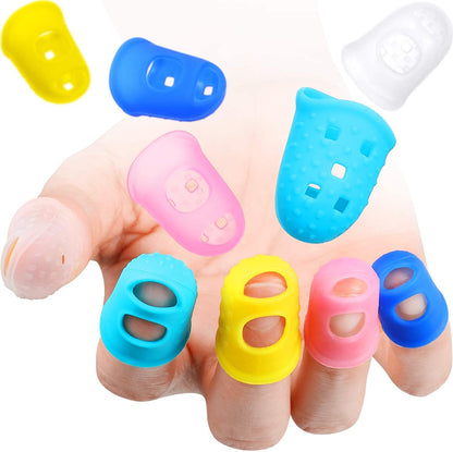 EZ LIVING 10pcs Guitar Silicone Finger Protector Color Fingertip Protection Covers Caps for Stringed Instruments, Sewing and Embroidery (Random Color)