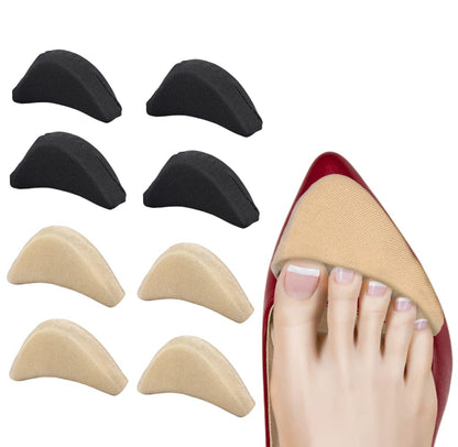 EZ LIVING 4 Pair/8 PCS Soft Shoe Fillers for Women Adjustable Tightener Pads Reusable Insoles for Loose Shoes(Black and Beige)