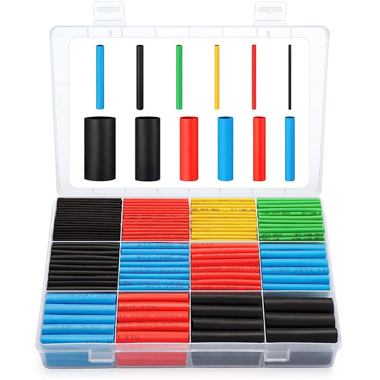 EZ LIVING 560Pieces Heat Shrink Tubing 2:1, Electrical Wire Cable Wrap Assortment Electric Insulation Heat Shrink Tube Kit with Box(5 colors/12 Sizes), Black, Red, Blue, Yellow, Green