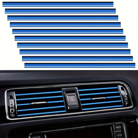 EZ LIVING Premium Car Air Conditioner Decoration Strip - Stylish Interior Vent Outlet Trim, Flexible and Durable Dashboard Accent for Auto AC Grille, Universal Fit for Most Vehicles(20pcs)