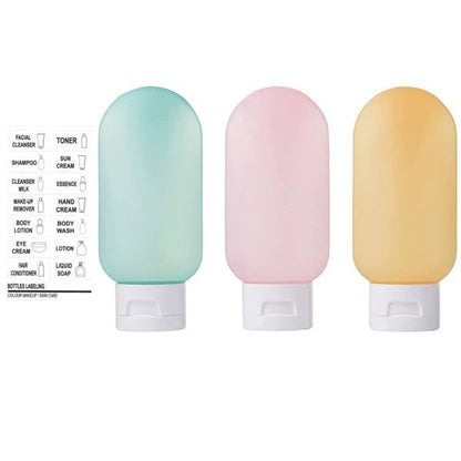 EZ LIVING Travel Bottles for Toiletries 3pcs Set,60ml Travel Toiletry Bottles,Small for Refillable Leakproof Squeeze Containers with Lids Shampoo Lotion BPA-Free