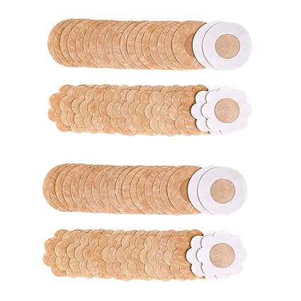 EZ LIVING 40 Pcs Nipple Covers Disposable Nipple Breast Covers for Women Breast Pasties Nipple Cover Sticker Flower and Round Pasties(20 Pairs)