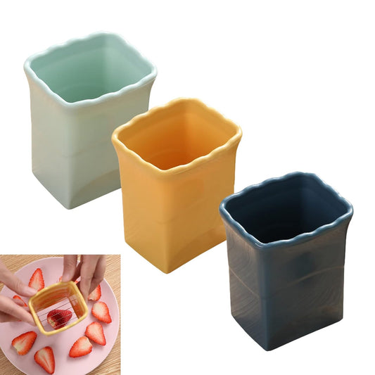 EZ LIVING 3 PCS Cup Slicer, 2025 New Egg Stainless Steel Strawberry Slicer, Egg Slicers, Strawberry Cutter, Premium Quickly Making Vegetable Salad Cutter, Craft Fruit Kitchen Tool