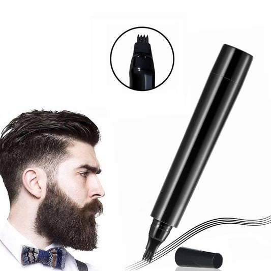 EZ LIVING Water Proof Beard Color Pencil For Men, Long Lasting Coverage, Male Mustache Repair Shape, Beard, Moustache & Eyebrows, Micro-Fork Tip For Seamless Application (Pack of 1) - Black