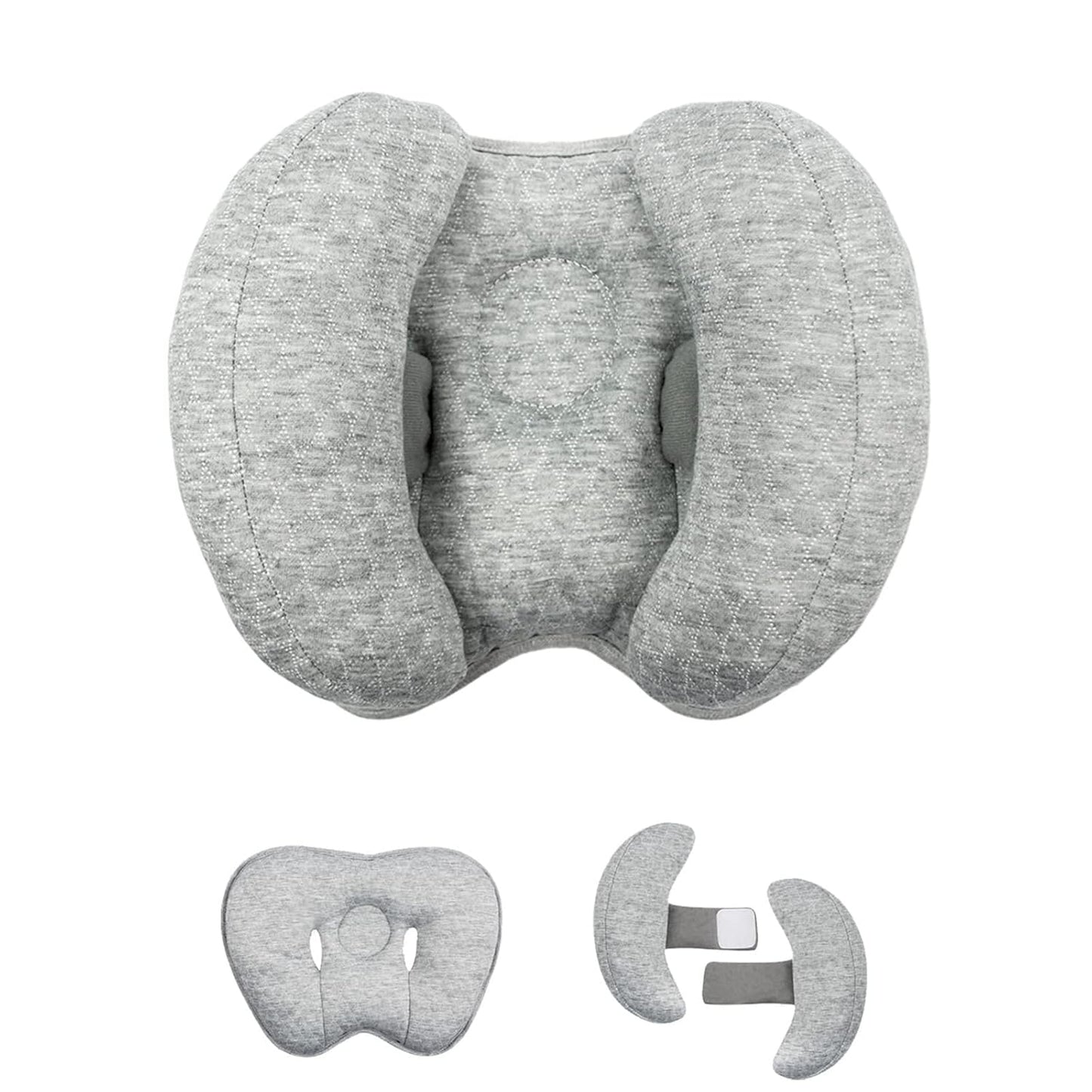 EZ LIVING 2 in 1 Baby Travel Pillow - Banana Shape Adjustable Baby Neck Head Support Car Seat Insert Pillow for Kids,Headrest Pillows for Cars, Gray