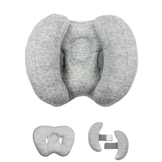 EZ LIVING 2 in 1 Baby Travel Pillow - Banana Shape Adjustable Baby Neck Head Support Car Seat Insert Pillow for Kids,Headrest Pillows for Cars, Gray