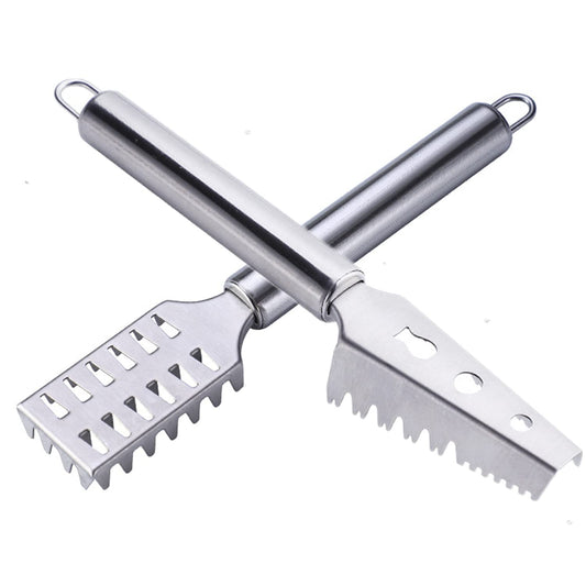 EZ LIVING 2PCS Fish Scale Remover Scraper Cleaning Tools Skin Remover Stainless Steel Sawtooth Brush Machine for Kitchen Scaler Cutting Knife