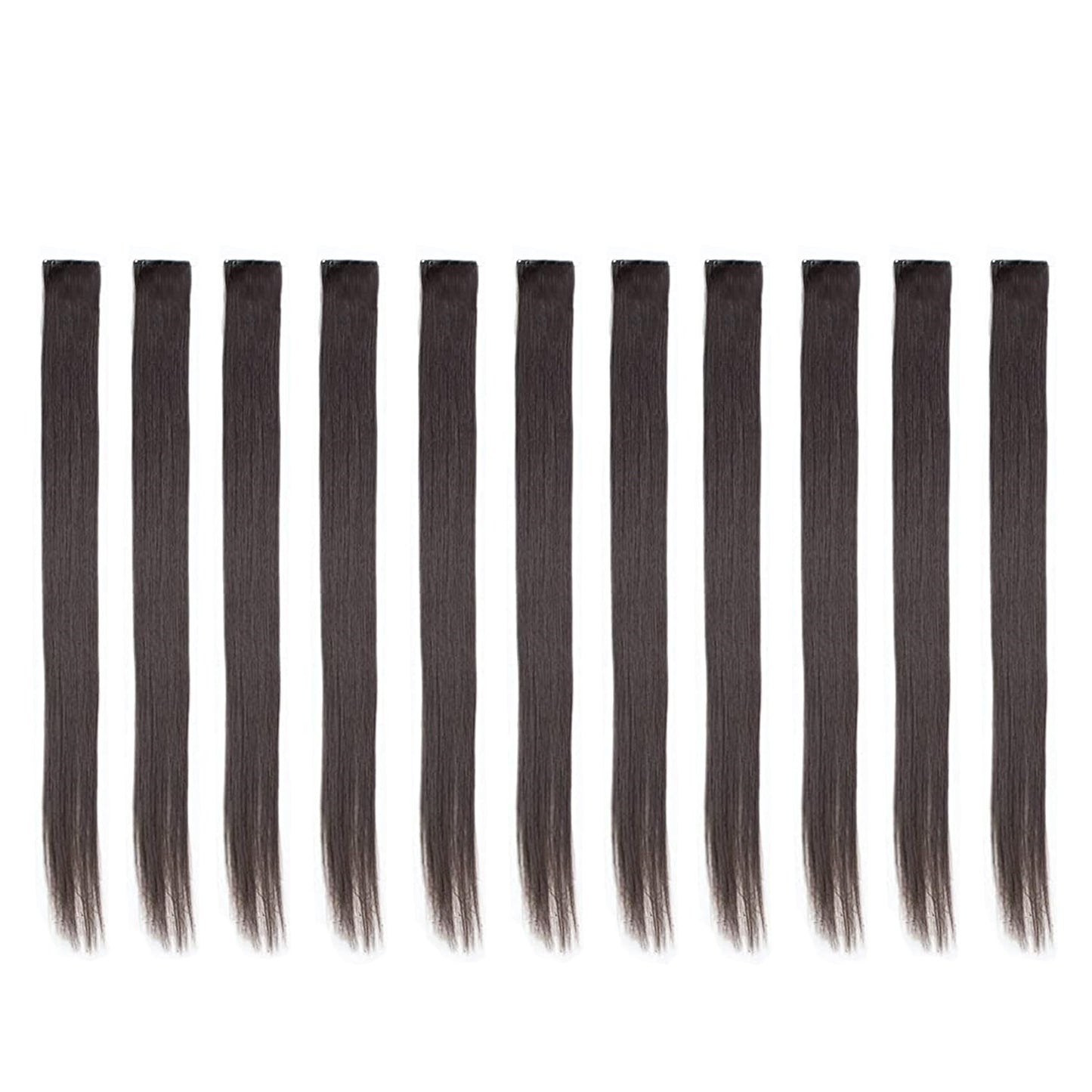 EZ LIVING 4pcs black hair extension for hair streak for women and girls Stunning Straight One Color Hair Streak Hair Extensions for Instant Glamour