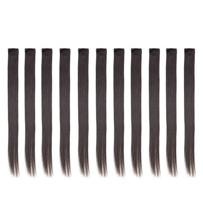 EZ LIVING 4pcs black hair extension for hair streak for women and girls Stunning Straight One Color Hair Streak Hair Extensions for Instant Glamour