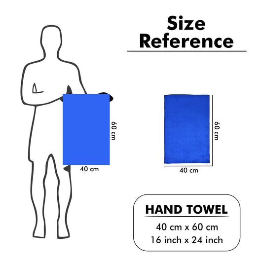 EZ LIVING  Super Soft Microfiber Hand Towels, Gym & Workout Towels 400 GSM, Multicolour 8, Set of 4