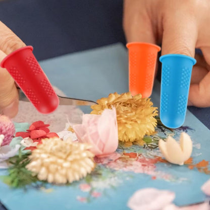 EZ LIVING 12Pcs Finger Protector for Cutting Vegetables, 4 Sets Silicone Finger Gloves for Guitar and Kitchen, 3 Sizes Included