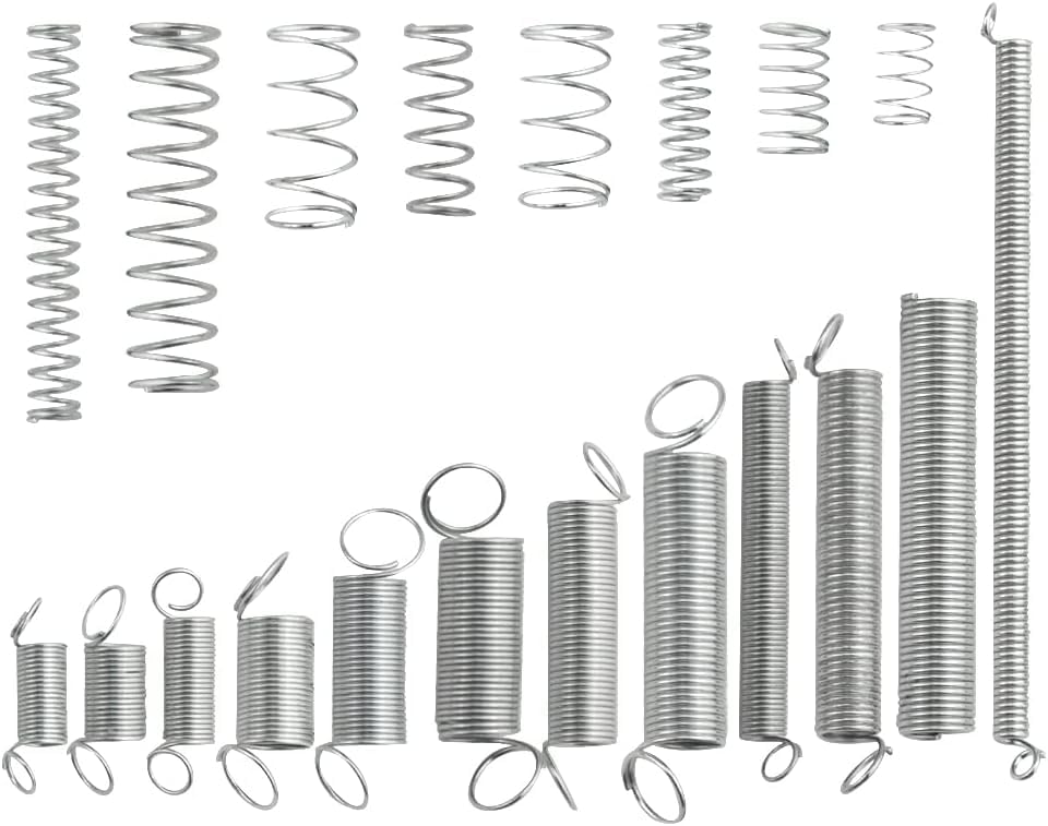 EZ LIVING 200 Piece Spring Assortment Set | Zinc Plated Compression and Extension Springs