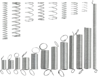 EZ LIVING 200 Piece Spring Assortment Set | Zinc Plated Compression and Extension Springs