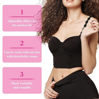 EZ LIVING 2 Pairs Lace Flower Bra Straps, Adjustable Non-Slip Bra Shoulder Straps for Women Girls Tops Dress White and Black