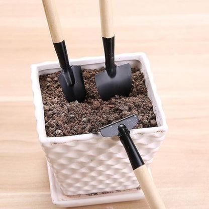 EZ LIVING 3PCS Set Plant kit Horticulture Tool Gardening Kit Gardening Tool Planting Kit Suite Small Shovel Three Piece Suit Outdoor Wooden