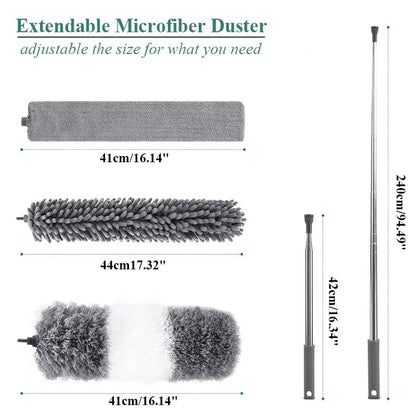 EZ Living 3pcs Set high Celling Fan Cleaning Brush High Ceiling Fan Dusting Brush Ceiling Fan Cleaning Tool Long Handle Fan Cleaner Extendable Fan Cleaning Brush