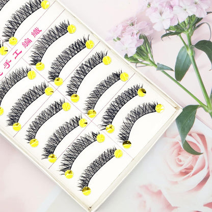 EZ LIVING 10 Pairs False Eyelashes, Natural & soft Long Eyelashes, Wispy Handmade Fake Eyelashe (A0002)