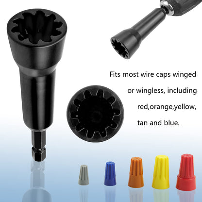 EZ LIVING Wire Twisting Spinner,Spin-Twist Wire Connector Socket,Wire twist tool with 1/4" Chuck(Black)