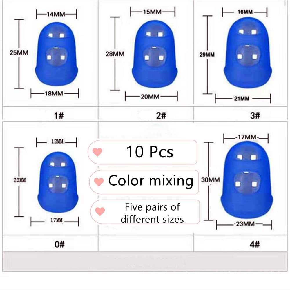 EZ LIVING 10pcs Guitar Silicone Finger Protector Color Fingertip Protection Covers Caps for Stringed Instruments, Sewing and Embroidery (Random Color)