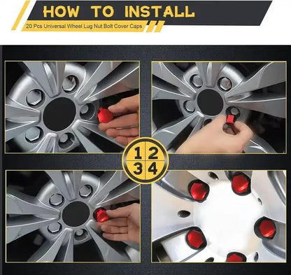 EZ Living 20pcs Black Color nut Wheel for tire Bolt Protection 17mm Wheel Nut Socket Tire Lug Nut Tool Impact Socket for Wheel Nuts Car Wheel Nut Wrench Tire Nut Driver