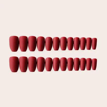 EZ LIVING 24pcs maroon color Press on fake nails Achieve Effortless Elegance Mastering the Art of Press On Manicures Press-On Nails