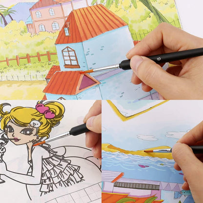 EZ LIVING 11PCS Miniature Paint Brushes, Detail Fine Tip Paint Brushes Set with Ergonomic Handle - Suitable for Acrylic Painting, Oil, Face, Nail, Scale Model Painting