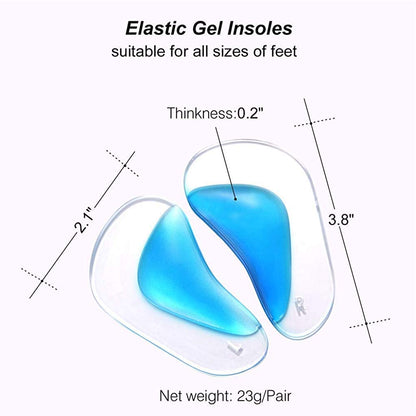 EZ LIVING 2 Pairs Arch Support Insoles Fits for Flat Feet & Plantar Fasciitis Orthotic Arch Pads for Women and Men, Gel High Cushion Insert, One Size Fits All
