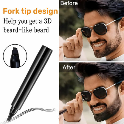 EZ LIVING Water Proof Beard Color Pencil For Men, Long Lasting Coverage, Male Mustache Repair Shape, Beard, Moustache & Eyebrows, Micro-Fork Tip For Seamless Application (Pack of 1) - Black